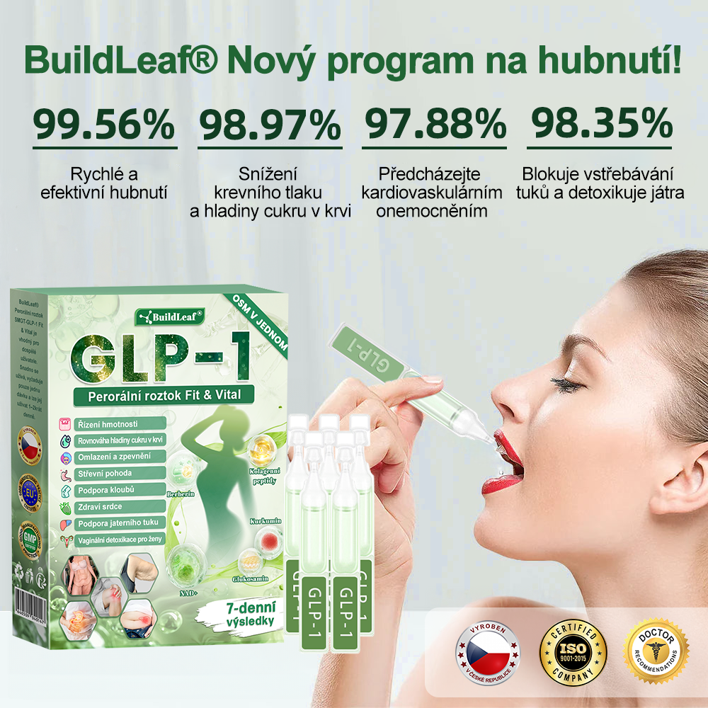BuildLeaf® GLP-1 8-v-1 Fit & Vital Řešení ✨✨ (Jednou denně, viditelné změny za 7 dní) ✅ Obezita, kardiovaskulární zdraví, cukrovka, spánková apnoe, zdraví střev, problémy se klouby a další.