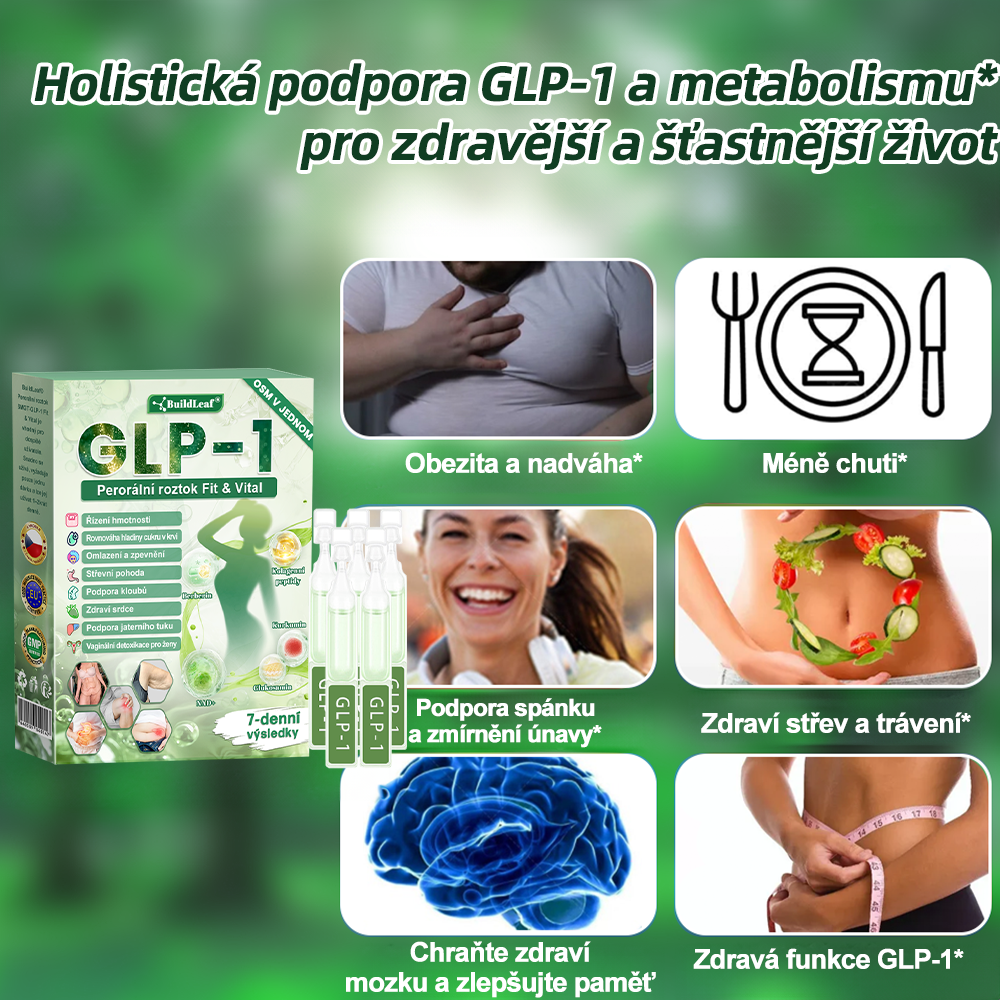 BuildLeaf® GLP-1 8-v-1 Fit & Vital Řešení ✨✨ (Jednou denně, viditelné změny za 7 dní) ✅ Obezita, kardiovaskulární zdraví, cukrovka, spánková apnoe, zdraví střev, problémy se klouby a další.
