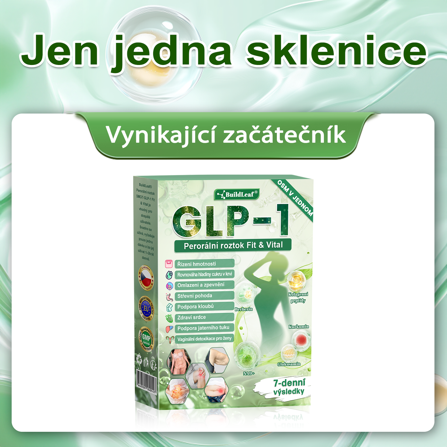 BuildLeaf® GLP-1 8-v-1 Fit & Vital Řešení ✨✨ (Jednou denně, viditelné změny za 7 dní) ✅ Obezita, kardiovaskulární zdraví, cukrovka, spánková apnoe, zdraví střev, problémy se klouby a další.