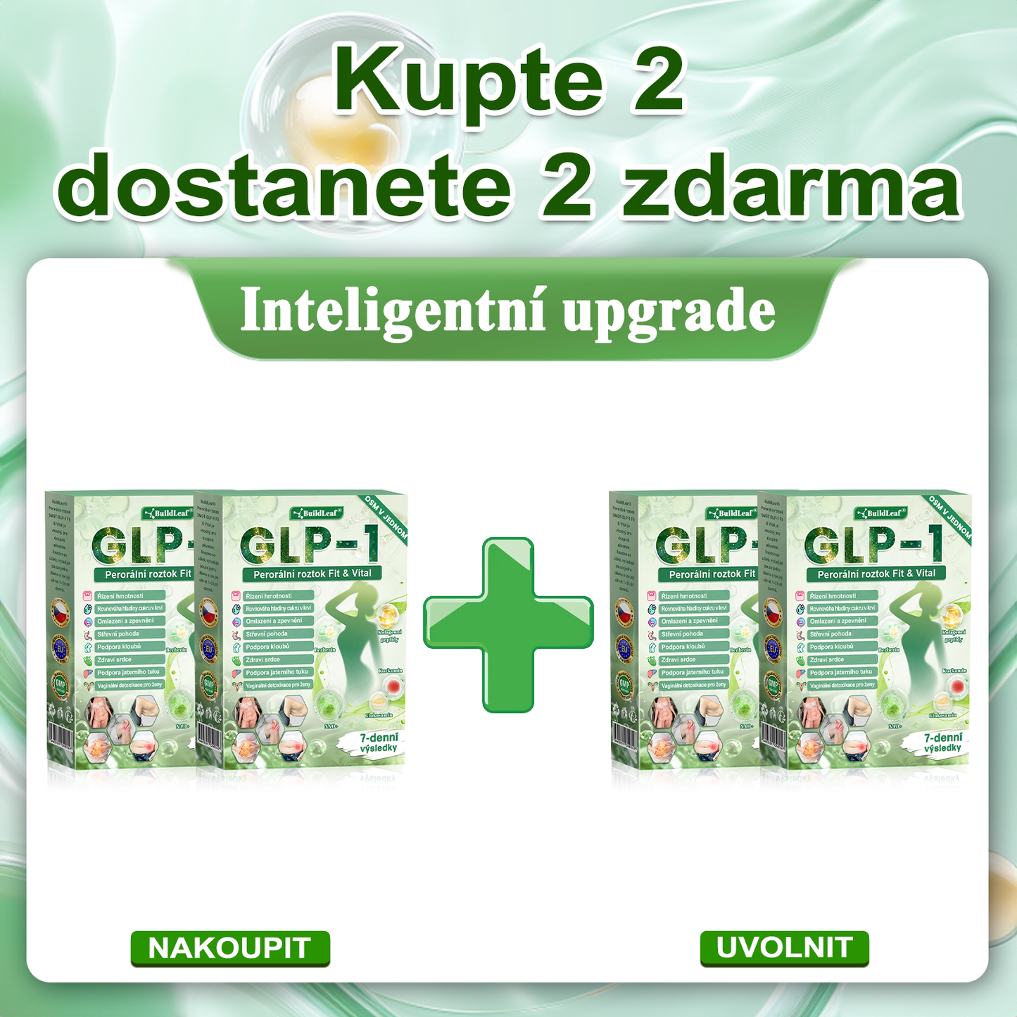 BuildLeaf® GLP-1 8-v-1 Fit & Vital Řešení ✨✨ (Jednou denně, viditelné změny za 7 dní) ✅ Obezita, kardiovaskulární zdraví, cukrovka, spánková apnoe, zdraví střev, problémy se klouby a další.