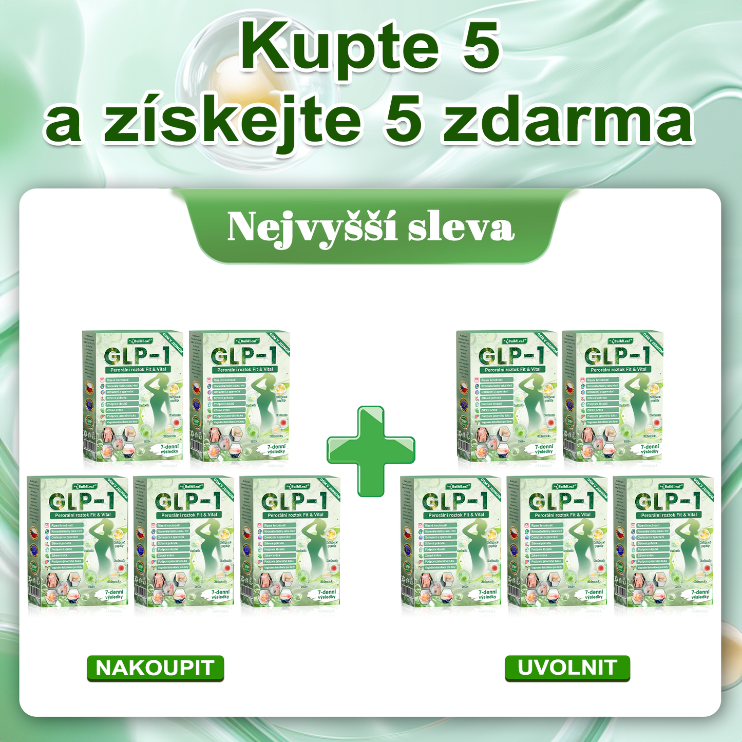 BuildLeaf® GLP-1 8-v-1 Fit & Vital Řešení ✨✨ (Jednou denně, viditelné změny za 7 dní) ✅ Obezita, kardiovaskulární zdraví, cukrovka, spánková apnoe, zdraví střev, problémy se klouby a další.